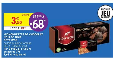 Promo C Te D Or Mignonnettes De Chocolat Noir De Noir Chez Intermarch