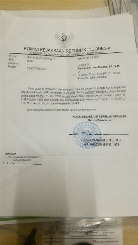 Detail Contoh Surat Laporan Pengaduan Ke Kejaksaan Koleksi Nomer