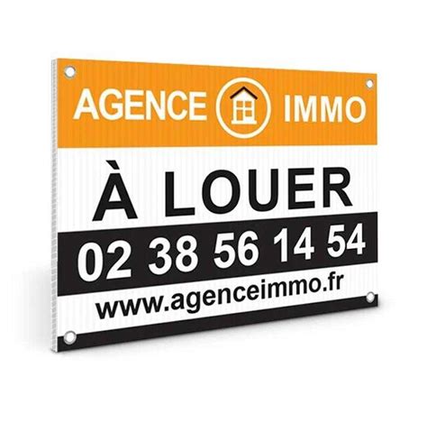 Panneau Immobilier Simple En Alv Olaire Avec Illets