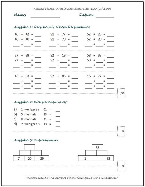 Übungsblätter Archive Kekula Mathe üben für Grundschule