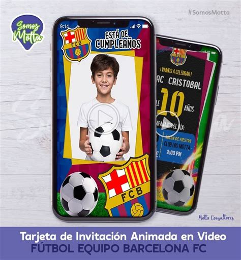 Tarjeta De Invitaci N Digital Barcelona Fc Con Foto