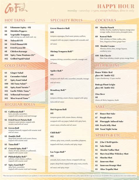 Happy Hour — Go Fish Sushi
