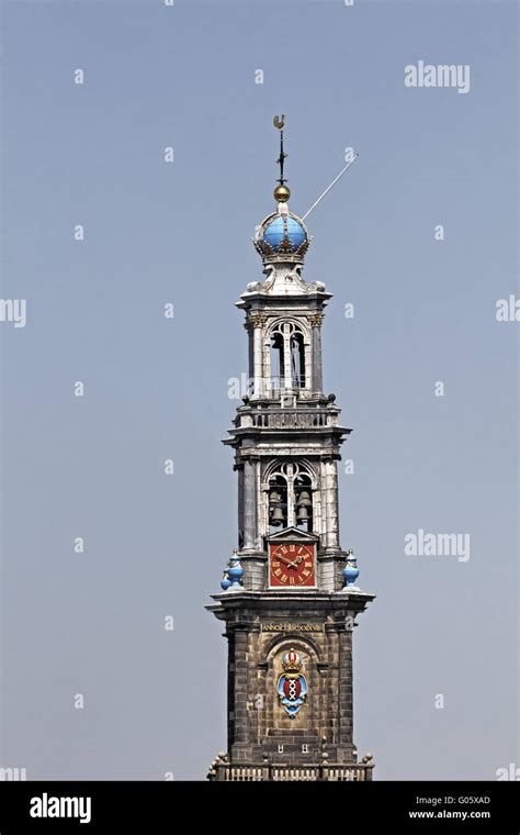 Amsterdam Westerkerk Iglesia Del Oeste Con Torre Fotografía De Stock