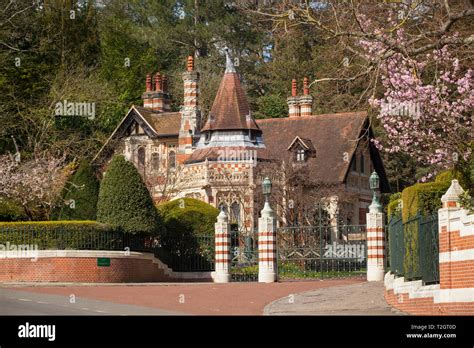 The eccentric and flamboyant neo-Gothic gatehouse of Friar Park mansion, Henley-on-Thames, home ...