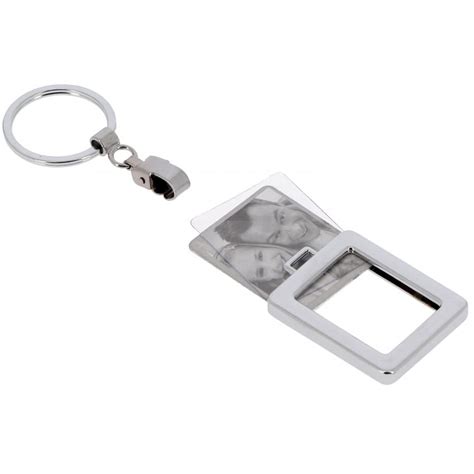 Porte clef photo DEKNUDT rectangle Métal Pour photo 3x4cm livré