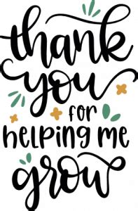 Thank You For Helping Me Grow Teacher Gift Free Svg File SVG Heart