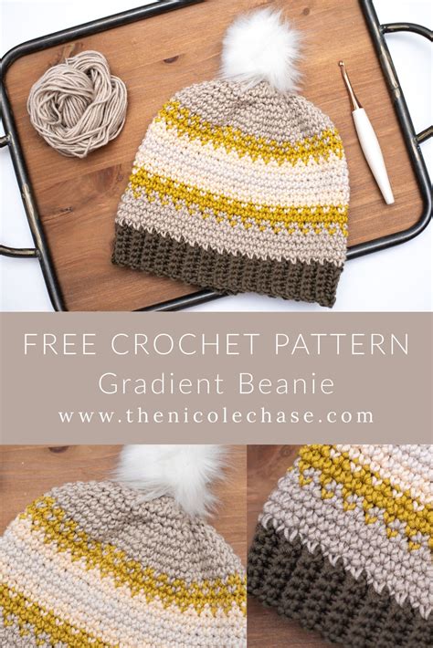 Gradient Beanie Free Crochet Pattern — Nicole Chase Free Crochet