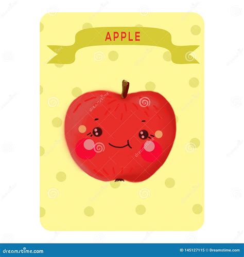 Kavai Apple Playing Card Welcome Card Illustration Apple On A