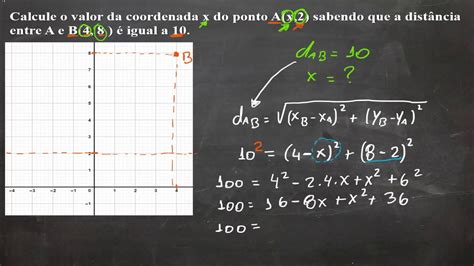 Geometria Analítica Coordenadas De Um Ponto Dada A Distância Entre Dois Pontos Youtube