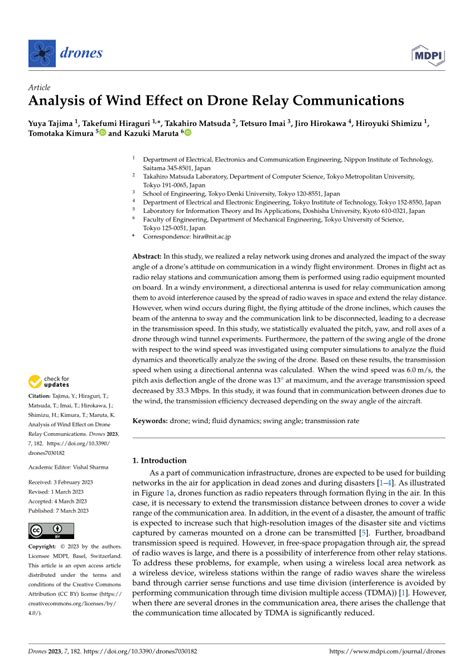 Pdf Analysis Of Wind Effect On Drone Relay Communications