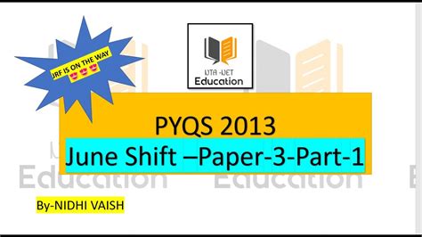 Nta Ugc Net Education Pyqs June Shift Paper With Detailed