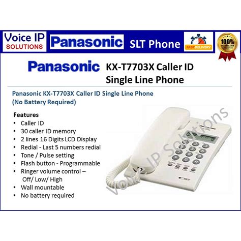 Panasonic Kx T Kx T X Caller Id Single Line Phone White