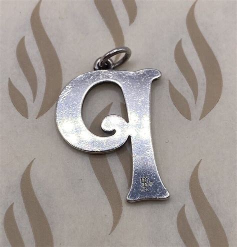 Retired James Avery Vintage Letter P Pendant Gem