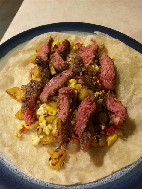 [Homemade] Steak breakfast burrito : food