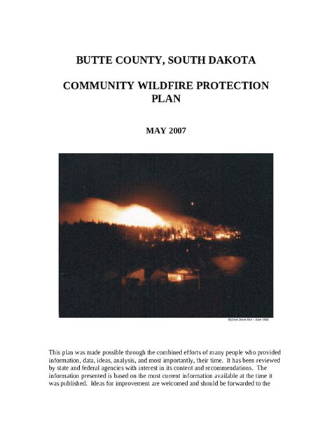 Butte County Community Wildfire Protection Plan Doc Template Pdffiller