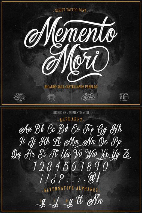 Memento Mori Tattoo Font Tattoo Lettering Styles Tattoo Lettering