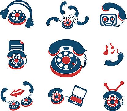 Telephone Icons Old Fashioned Fax Machine Symbol Vector Old Fashioned