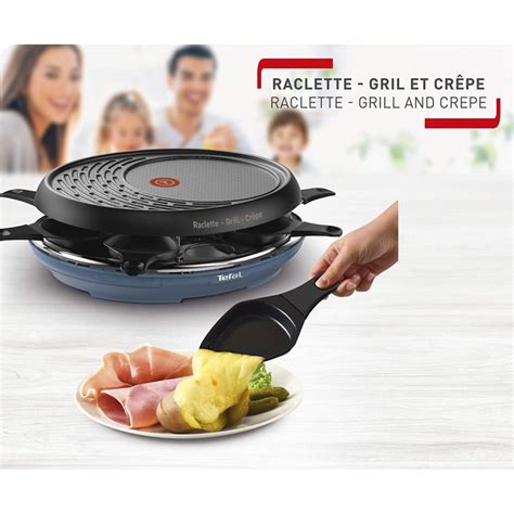 Appareil à Raclette 8 personnes 1050w grill crêpière TEFAL