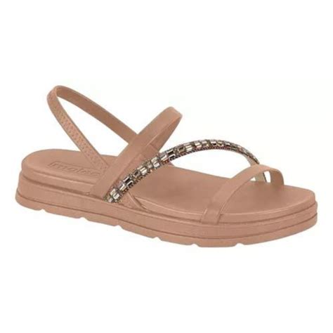 Papete Moleca Nude Feminina Conforto Strass Elástico Casual Eva Flatform Tamanho Tamanho