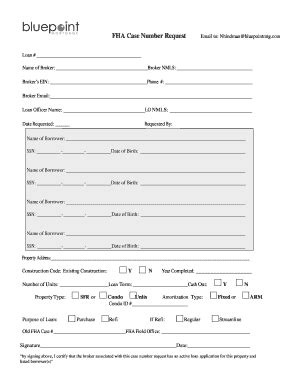 Fillable Online Fha Case Number Request Form Fax Email Print Pdffiller