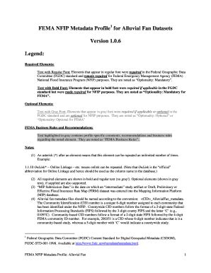 Fillable Online Fema Fema Nfip Metadata Profile For Alluvial Fan