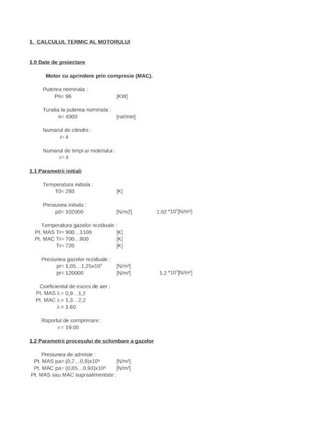 Xlsx Proiect Motor Cu Aprindere Prin Comprimare Kw Dokumen Tips