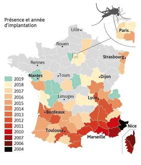 Carte De Pr Sence Moustique Tigre France Cote Azur Marseille Nice