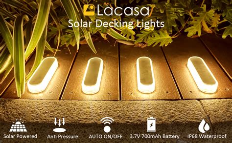 Lacasa Luci Solari Giardino Esterno 4 Pezzi 30 LEDs IP68 Impermeabile