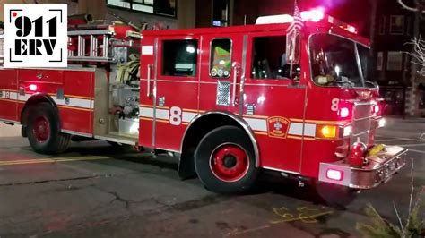 Boston Fire Ladder 1 And Engine 8 Backing Into The Station Youtube