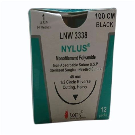 Nylon Lotus Black Monofilament Polyamide Suture Packaging Type Box At