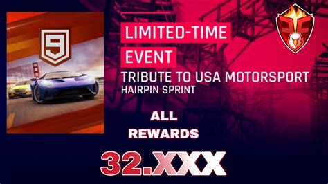 Asphalt 9 Tribute To Usa Motor Sport 32xxx Hairpin Sprint Easy Route For All Rewards