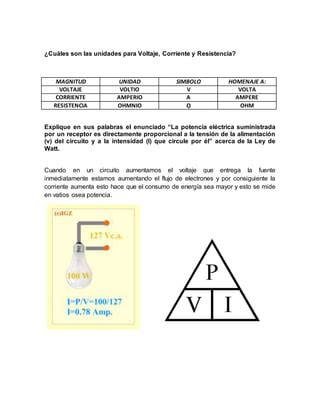 Ley De Ohm Y Watt Pdf