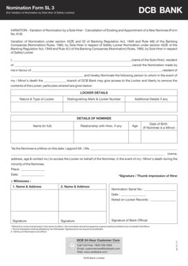 Fillable Online Nomination Form Sl Fax Email Print Pdffiller