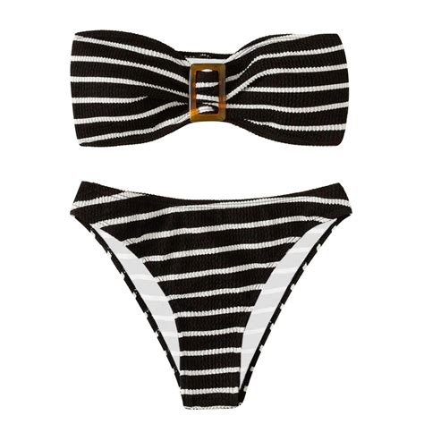 Swim Suits For Women Ribbed Bikini Colorblock Cutout Swimwear