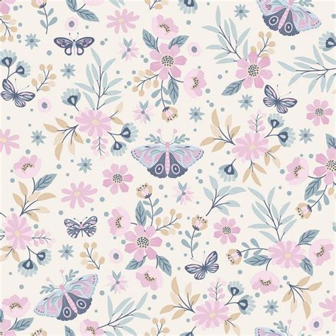 4060-58103 | Zev Pink Floral Butterfly Wallpaper