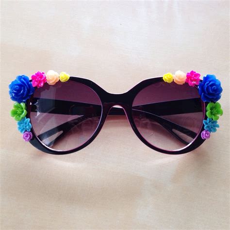 Rainbow Flower Sunglasses Daisies Roses By Bluebuttonbaubles