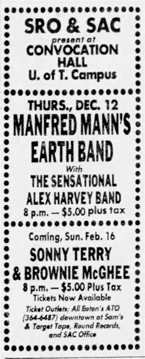 December 12, 1974 University of Toronto Convocation Hall, Toronto, ON