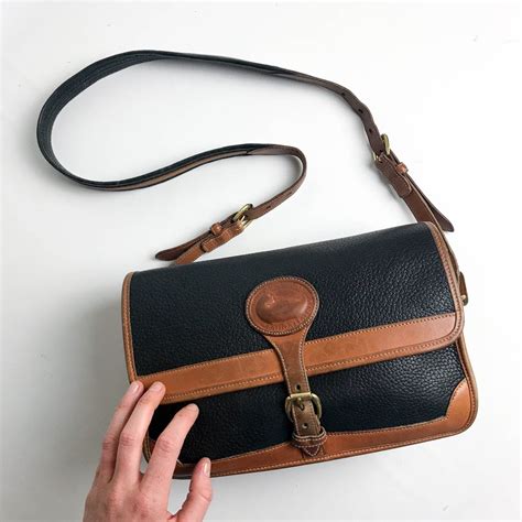 Dooney And Bourke Black And Brown Pebbled Leather Crossbody Etsy