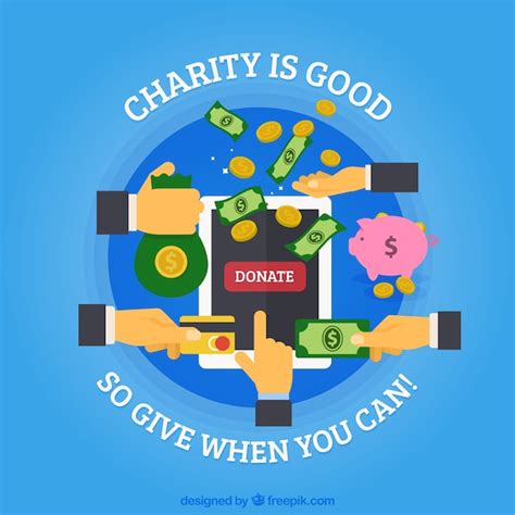 Premium Vector | Charity background in flat design