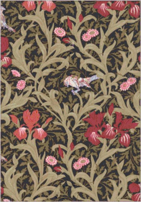 William Morris Berries Birds And Irises Floral Wallpaper Etsy