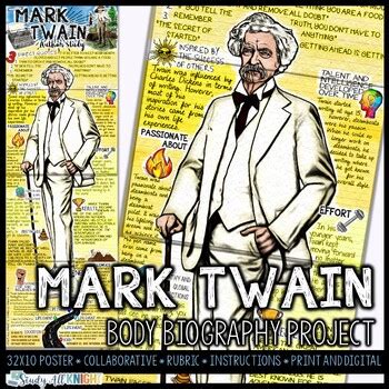 Mark Twain Author Study Body Biography Project American Author