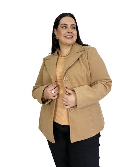 Casaco Feminino Plus Size Em L Batida Facinelli Via P Cal Ados