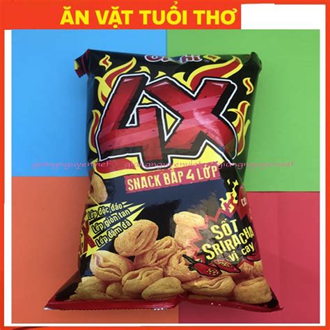 Bim Bim Snack Oishi Vị Sốt Sriracha 4x 75g Lazadavn