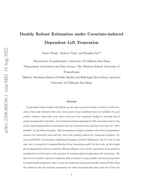 Doubly Robust Estimation Under Covariate Induced Dependent Left