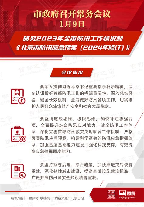 市政府常务会议图解：研究2023年全市防汛工作情况和《北京市防汛应急预案（2024年修订）》图解北京市政府常务会议首都之窗北京市人民政府门户网站