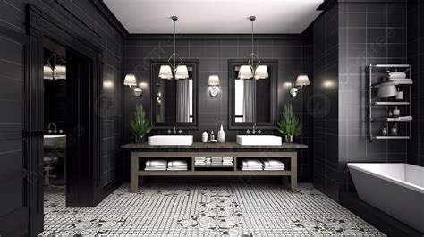 Interior Bathroom Design In 3d Rendering Background Bathroom Interior