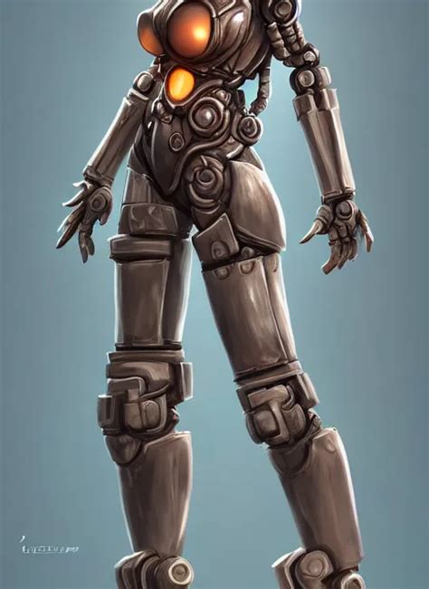 Full Body Portrait Of A Warforged Cute Girl Detailed Stable Diffusion