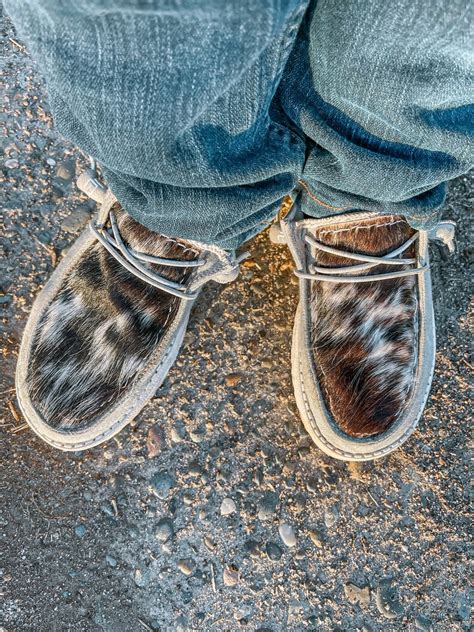 Custom Cowhide Mens Hey Dude Shoes Etsy