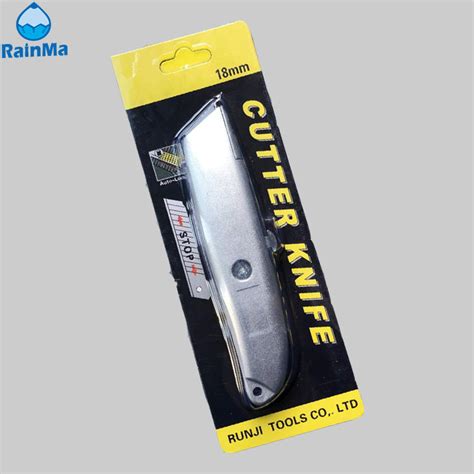 Mm Retractable Paper Cutter Knife With Aluminium Alloy Handle Blade