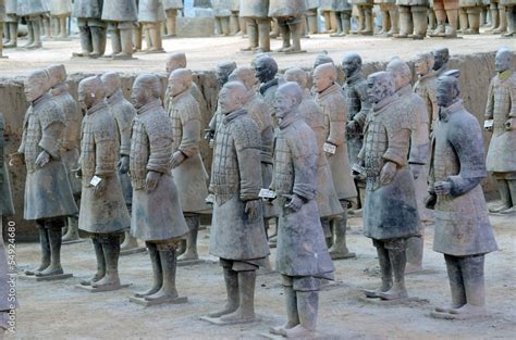 Terracotta Army inside the Qin Shi Huang Mausoleum in Xian,China Stock ...